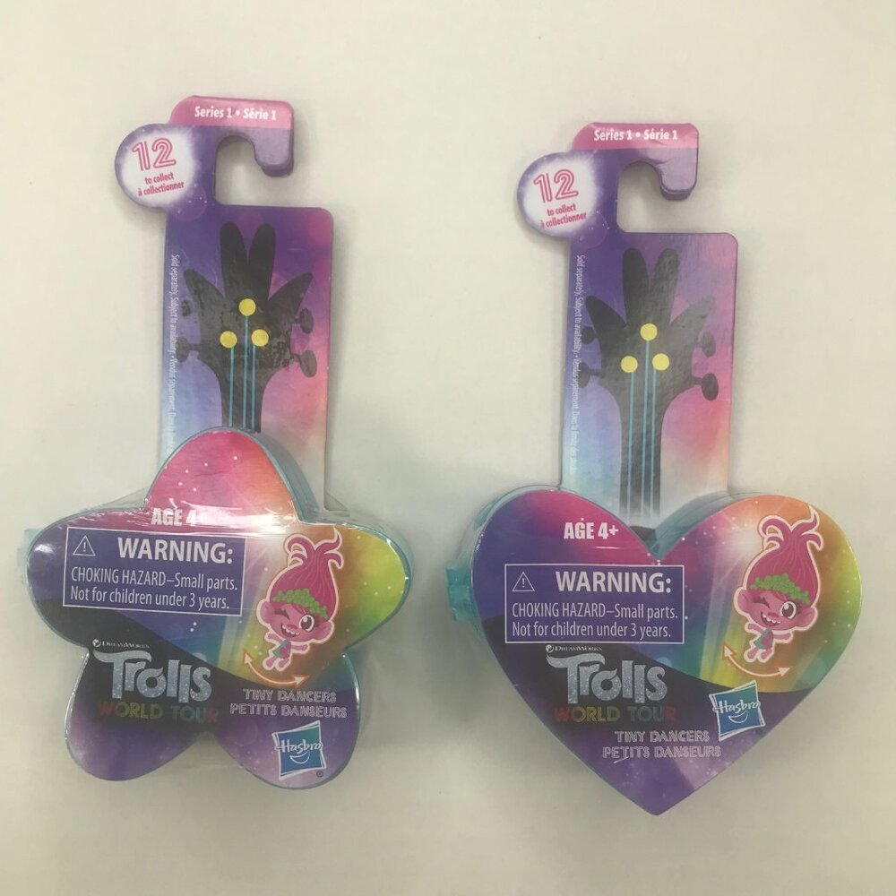 Lot of 2  Hasbro Trolls Dream Works World Tour Series 1 Tiny Dancer Minifigurine